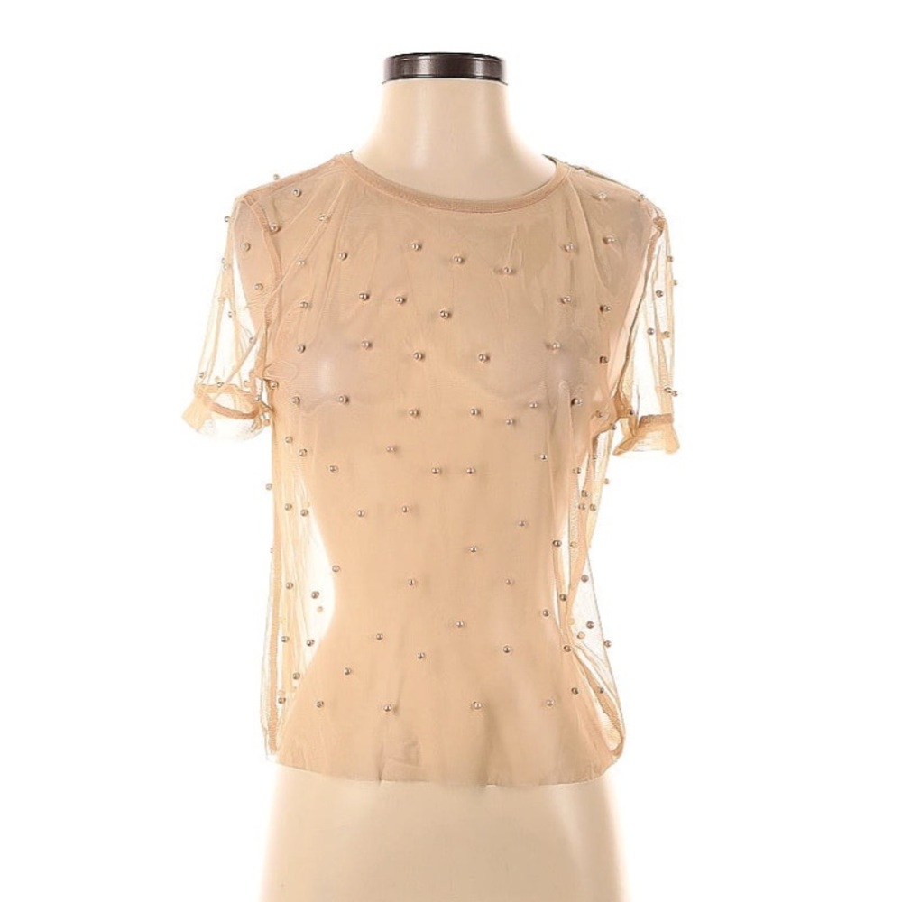 *ZARA* Cream Blouse with Studs